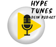 Button mit Podcast-Symbol und Schrift "Hype Tunes Dein Podcast"