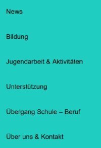 Übersicht Unterseiten der Jugend-Webseite